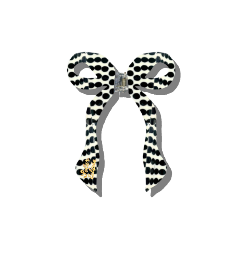 Hand-painted Coquette Bow Claw Hair Clip | Eco-Friendly