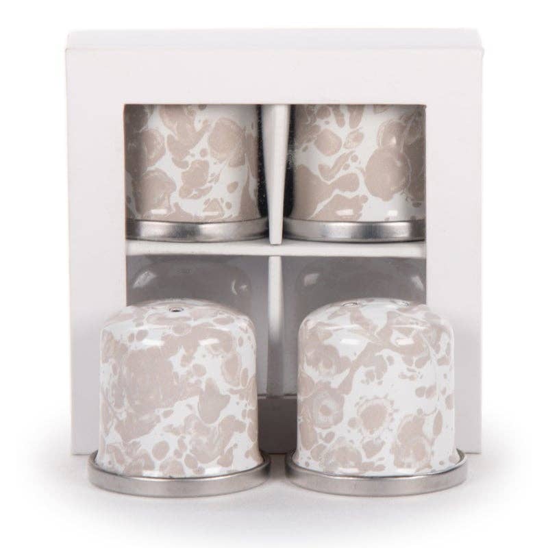 Golden Rabbit Enamelware Swirl Set of 2 Salt & Peppers