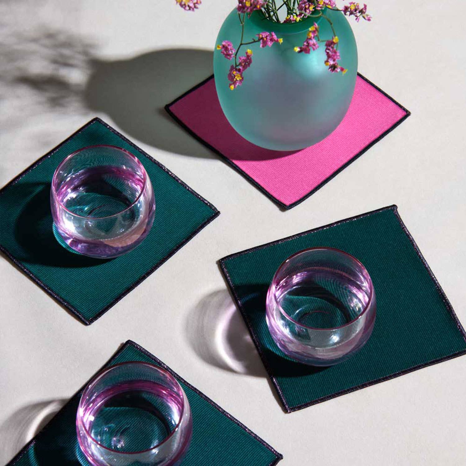 Contrasting Trim Cocktail Napkins | 4