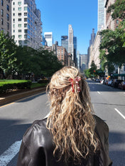 Hand-painted Coquette Bow Claw Hair Clip | Eco-Friendly