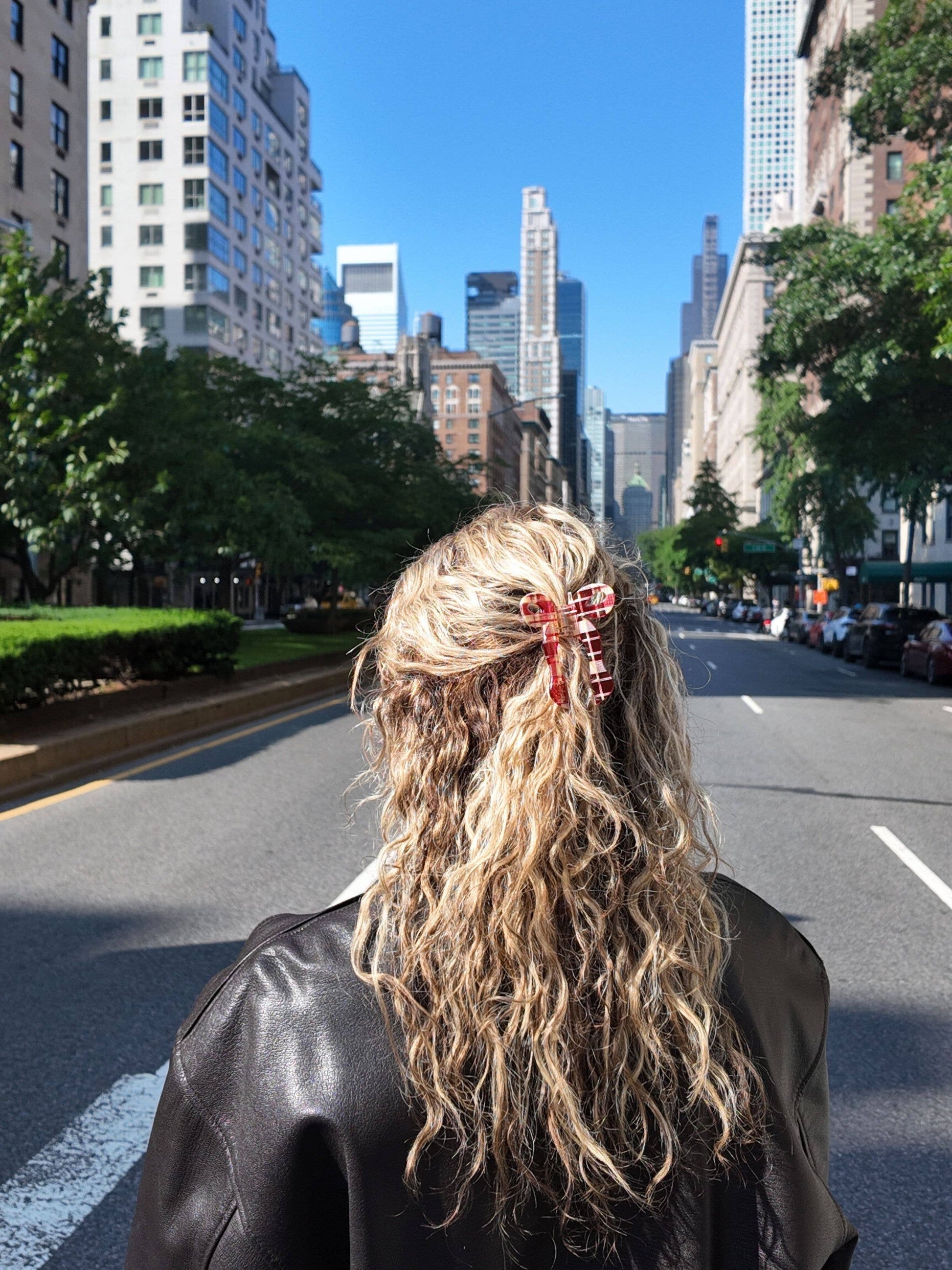 Hand-painted Coquette Bow Claw Hair Clip | Eco-Friendly