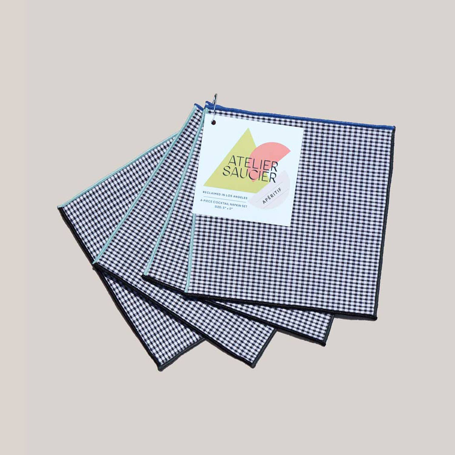Contrasting Trim Cocktail Napkins | 4