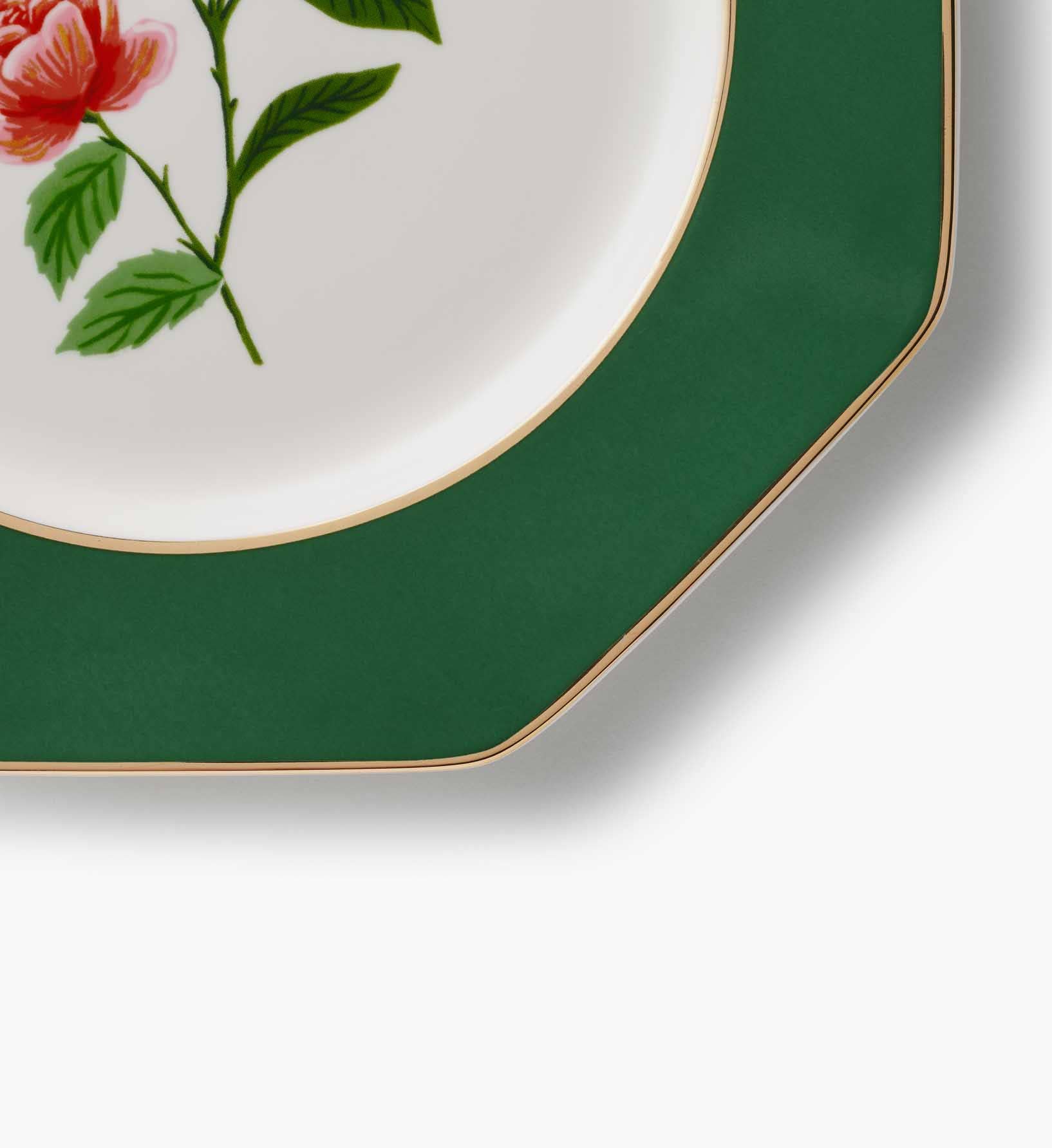 Roses Porcelain Dessert Plate Set