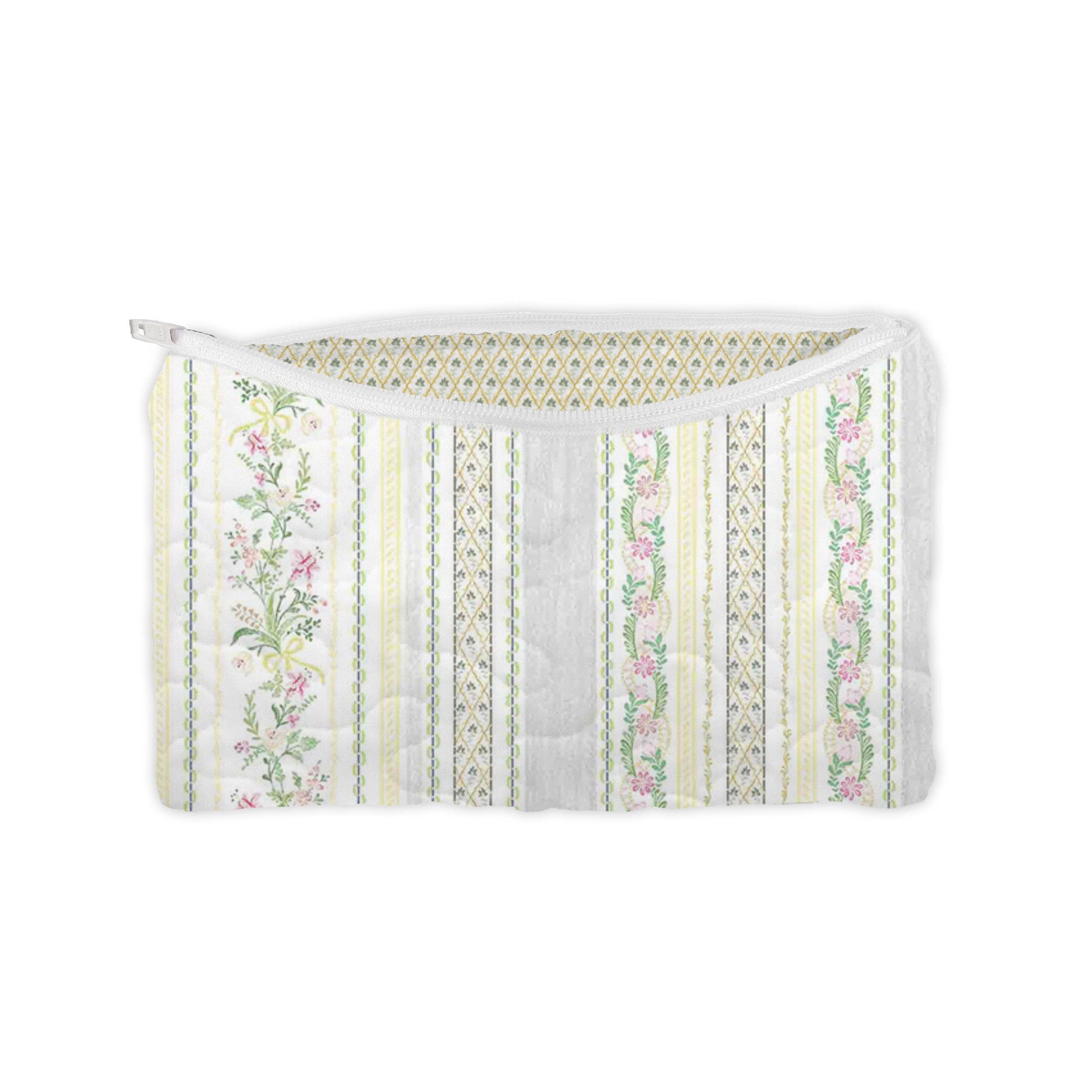 Milkglass Ribbon Yellow Makeup Bag
