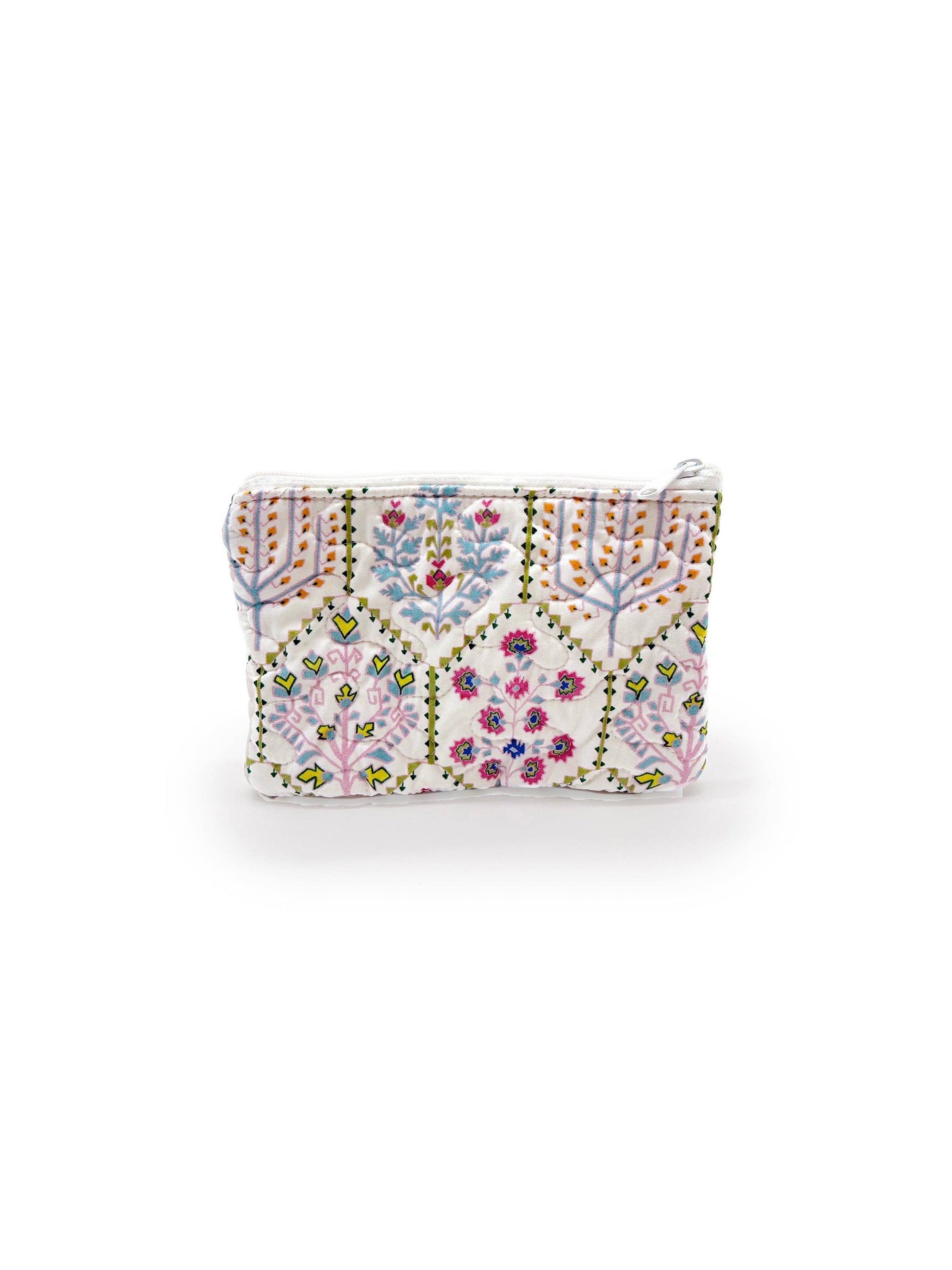 Tavi White Quilted Makeup Bag