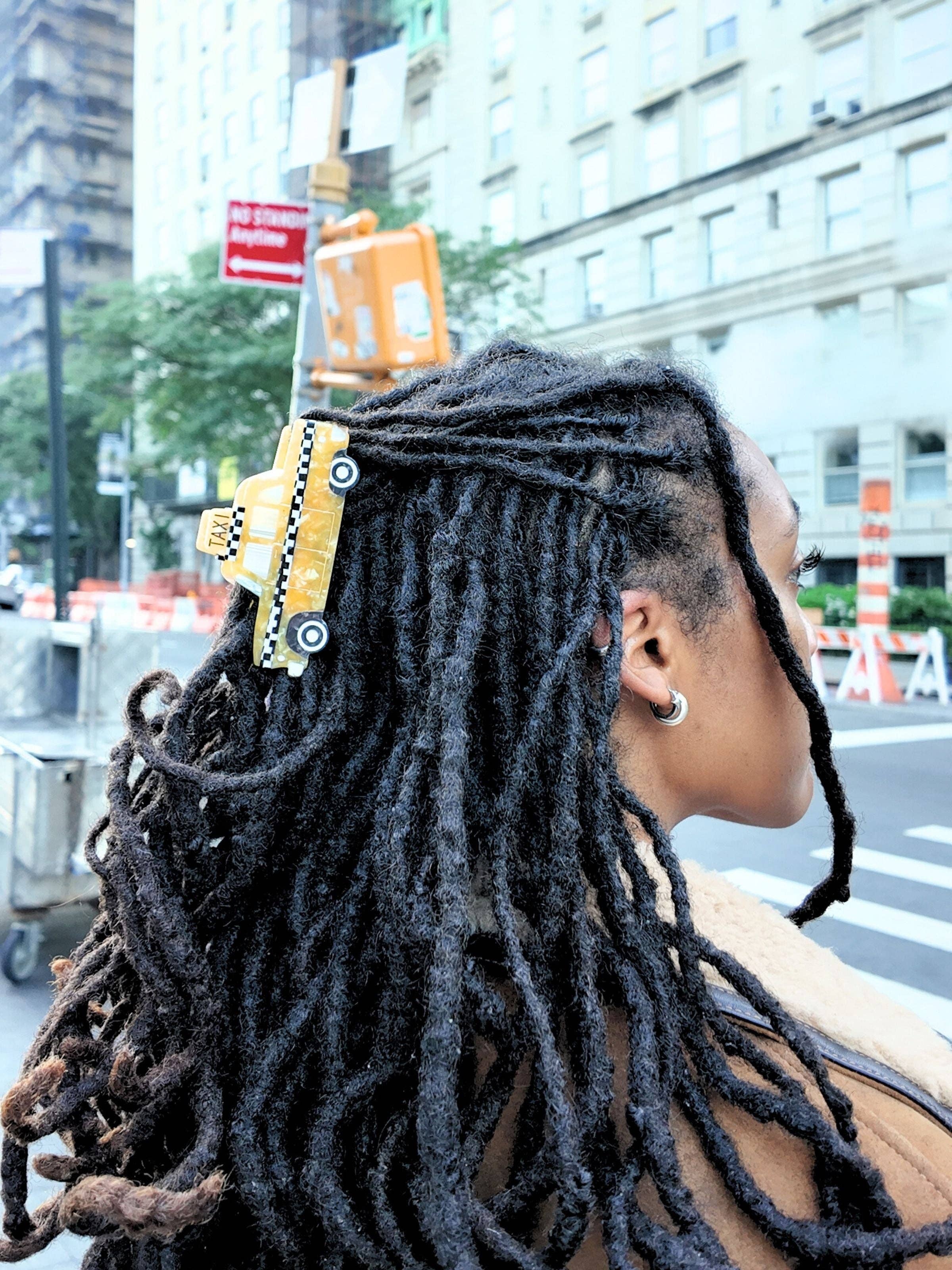 Hand-painted Yellow Taxi Cab Claw Hair Clip
