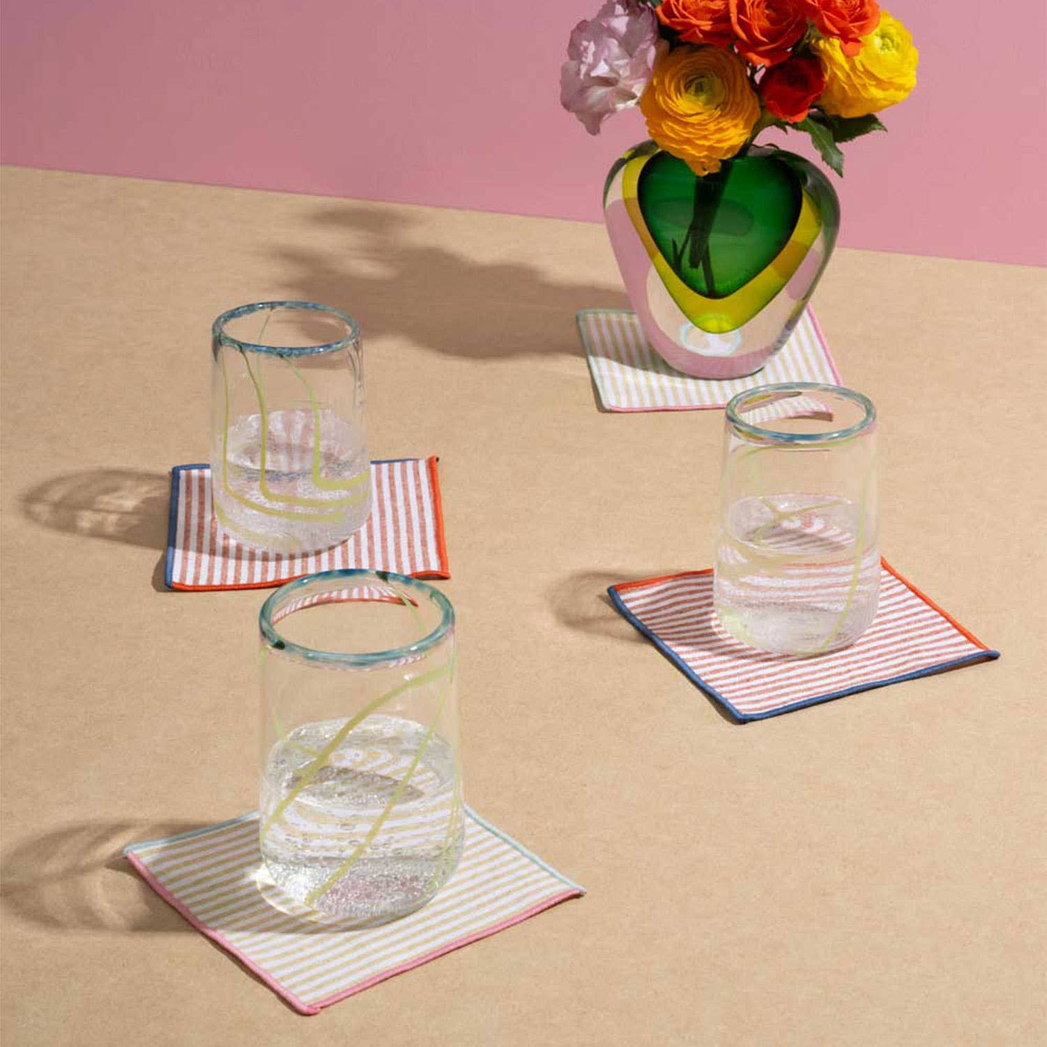 Contrasting Trim Cocktail Napkins | 4