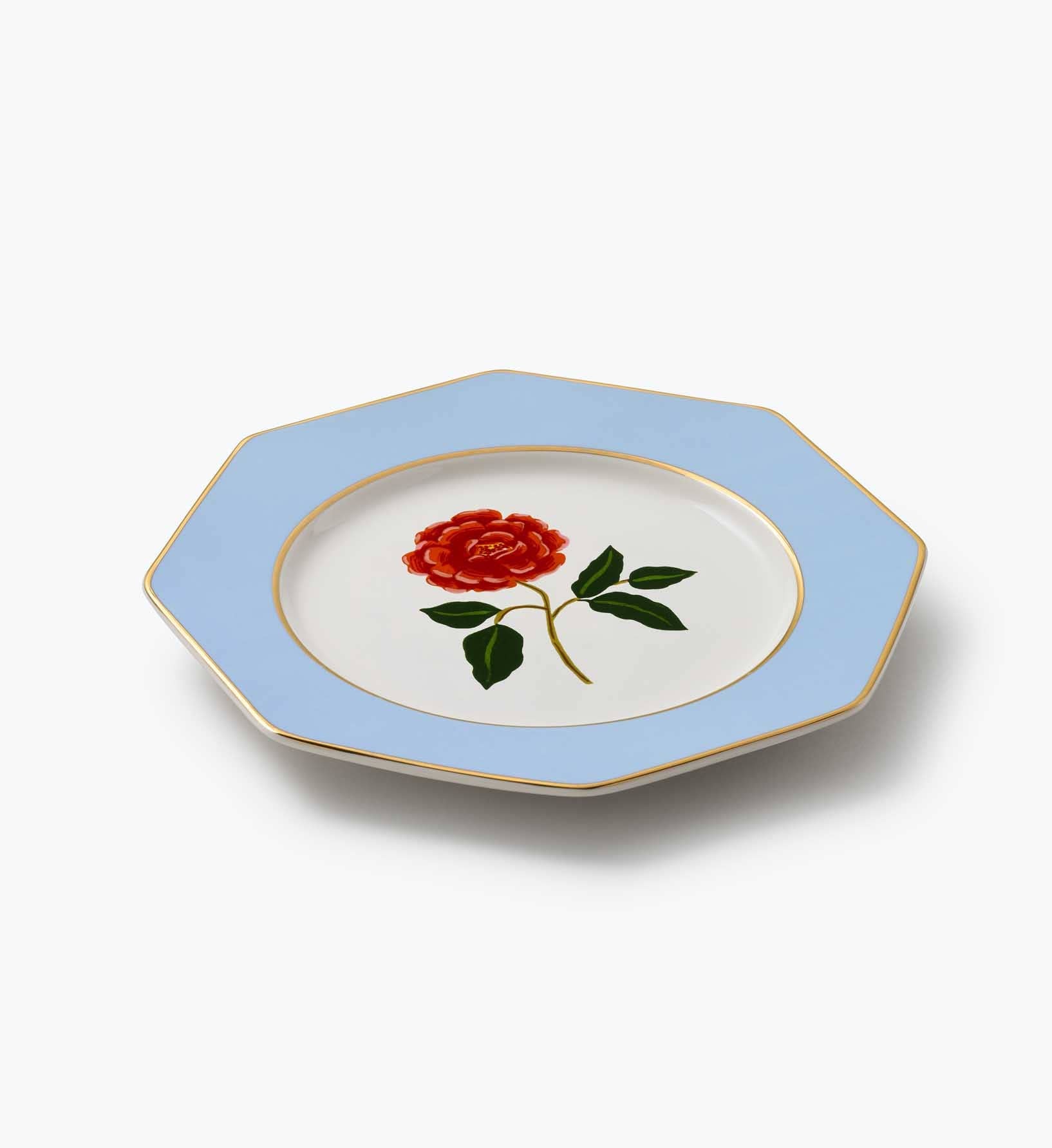 Roses Porcelain Dessert Plate Set