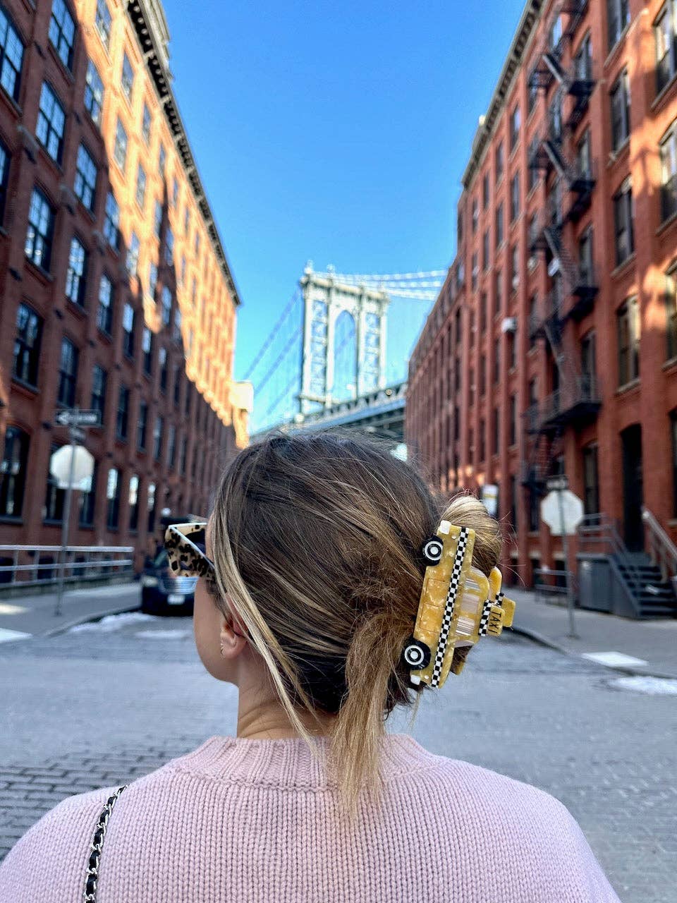Hand-painted Yellow Taxi Cab Claw Hair Clip