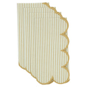 Scalloped Hem Strip Napkins | Set of 4
