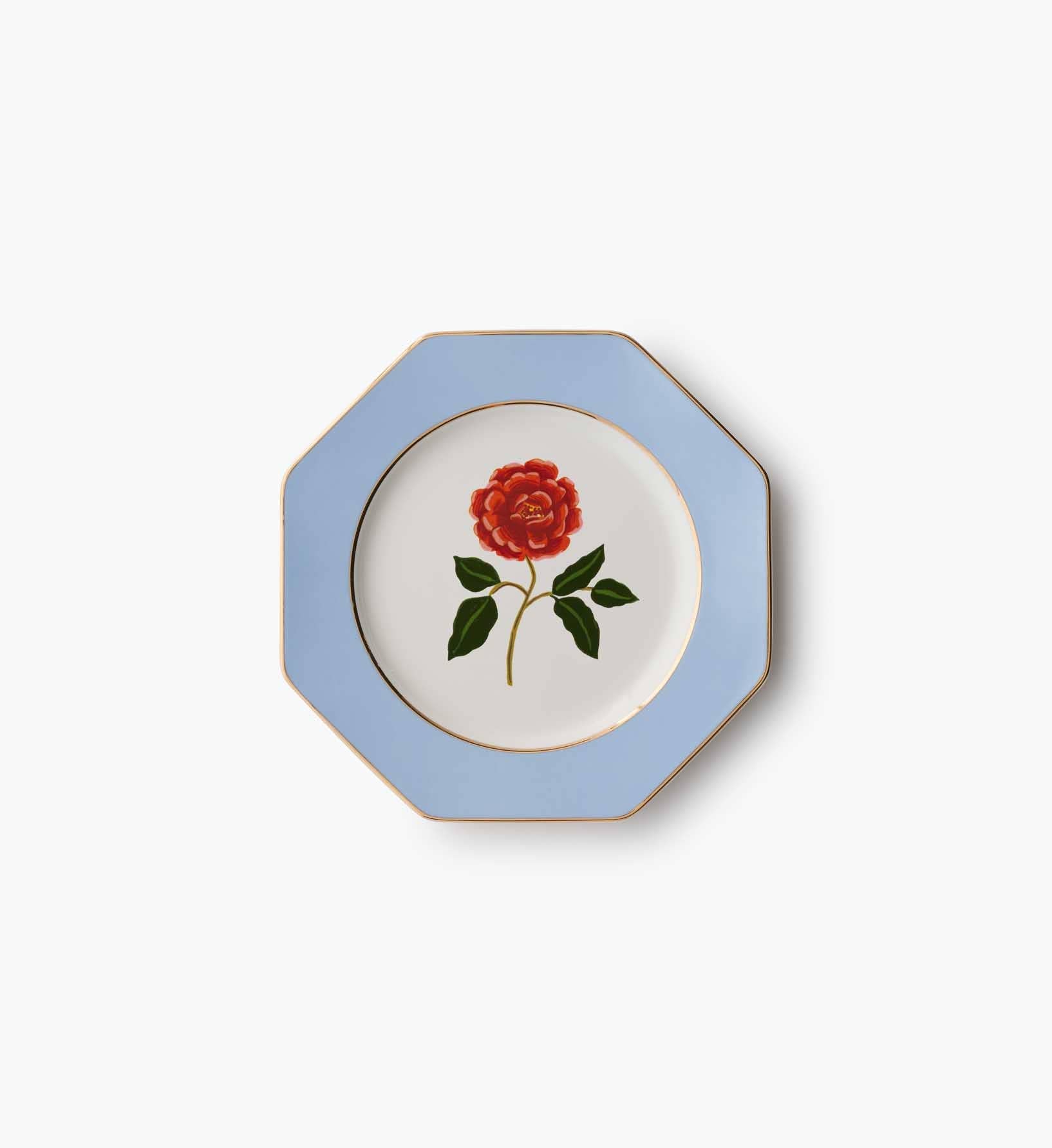 Roses Porcelain Dessert Plate Set