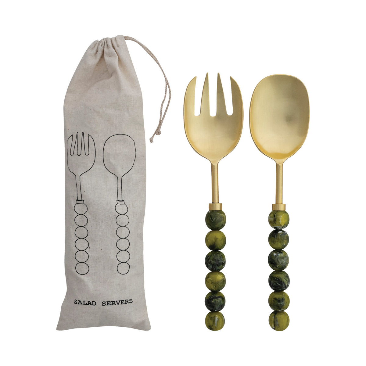 Marbled Orb Salad Servers