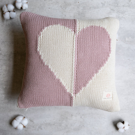 Dual Hearts Cotton Pillow