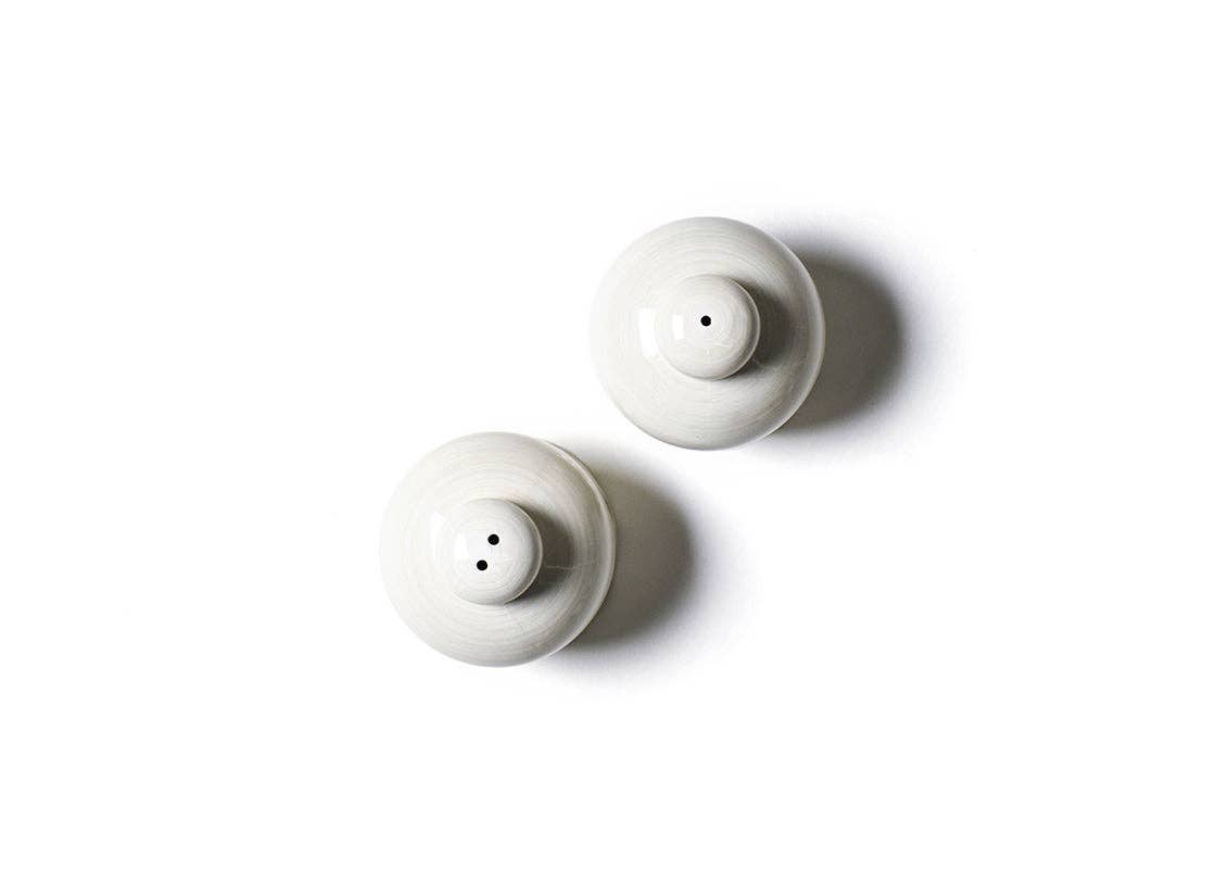 White Ruffle Salt and Pepper Shaker Set