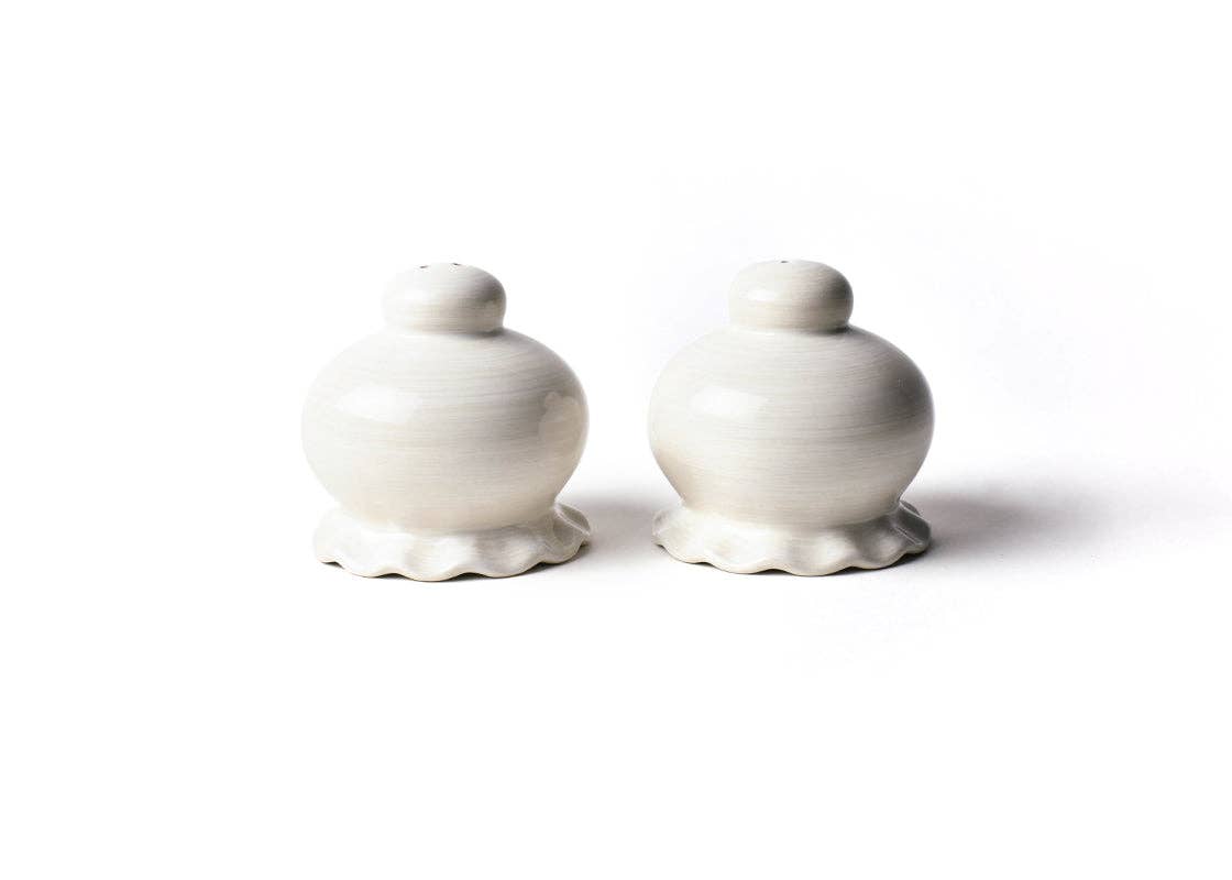 White Ruffle Salt and Pepper Shaker Set