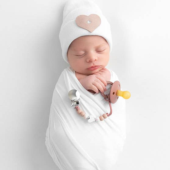 Blush Heart Girls Pacifier Clip