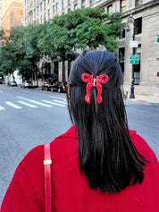 Hand-painted Coquette Bow Claw Hair Clip | Eco-Friendly