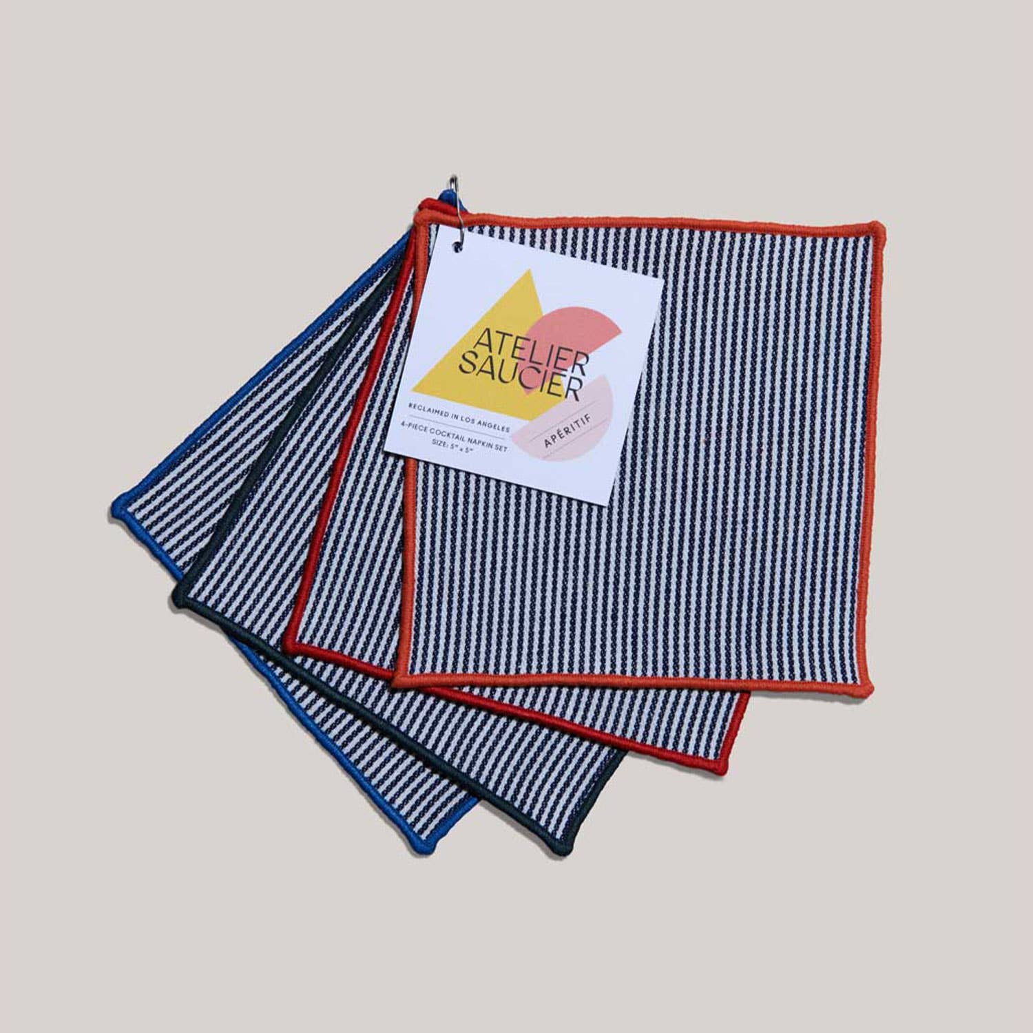 Contrasting Trim Cocktail Napkins | 4