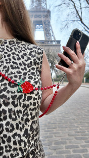 Handpainted Gemstone Crossbody Phone Chain