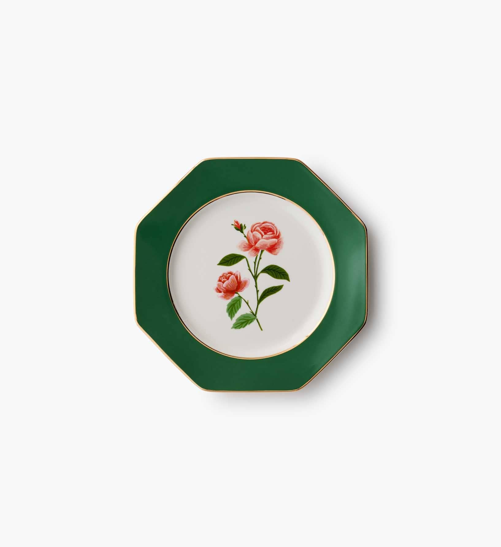 Roses Porcelain Dessert Plate Set
