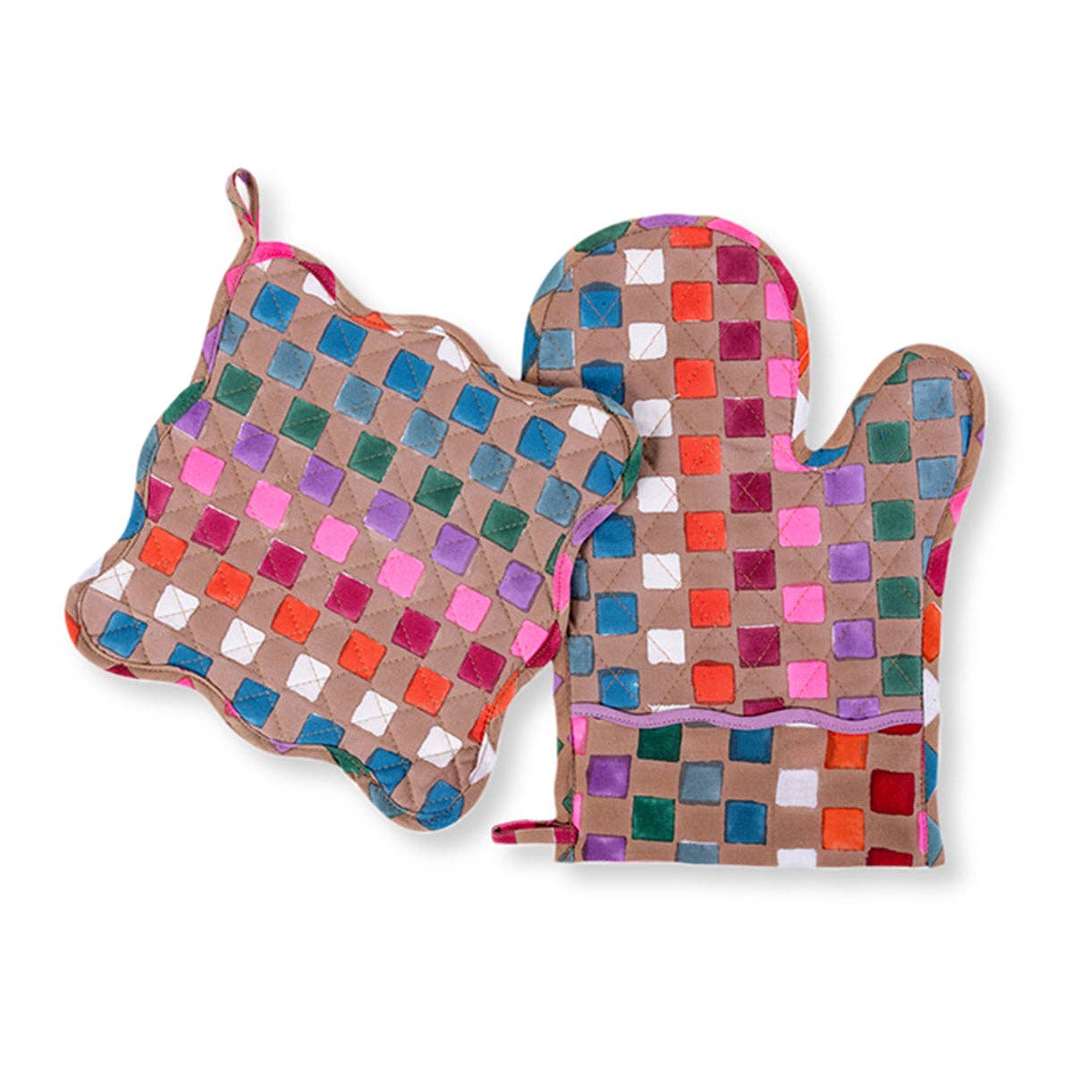 Central Embroidery Oven Mitt - Thumbnail 4