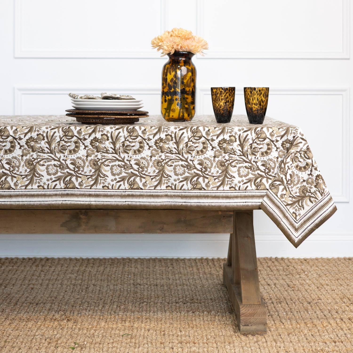 Wildcard and Backgammon Mocha Tablecloth