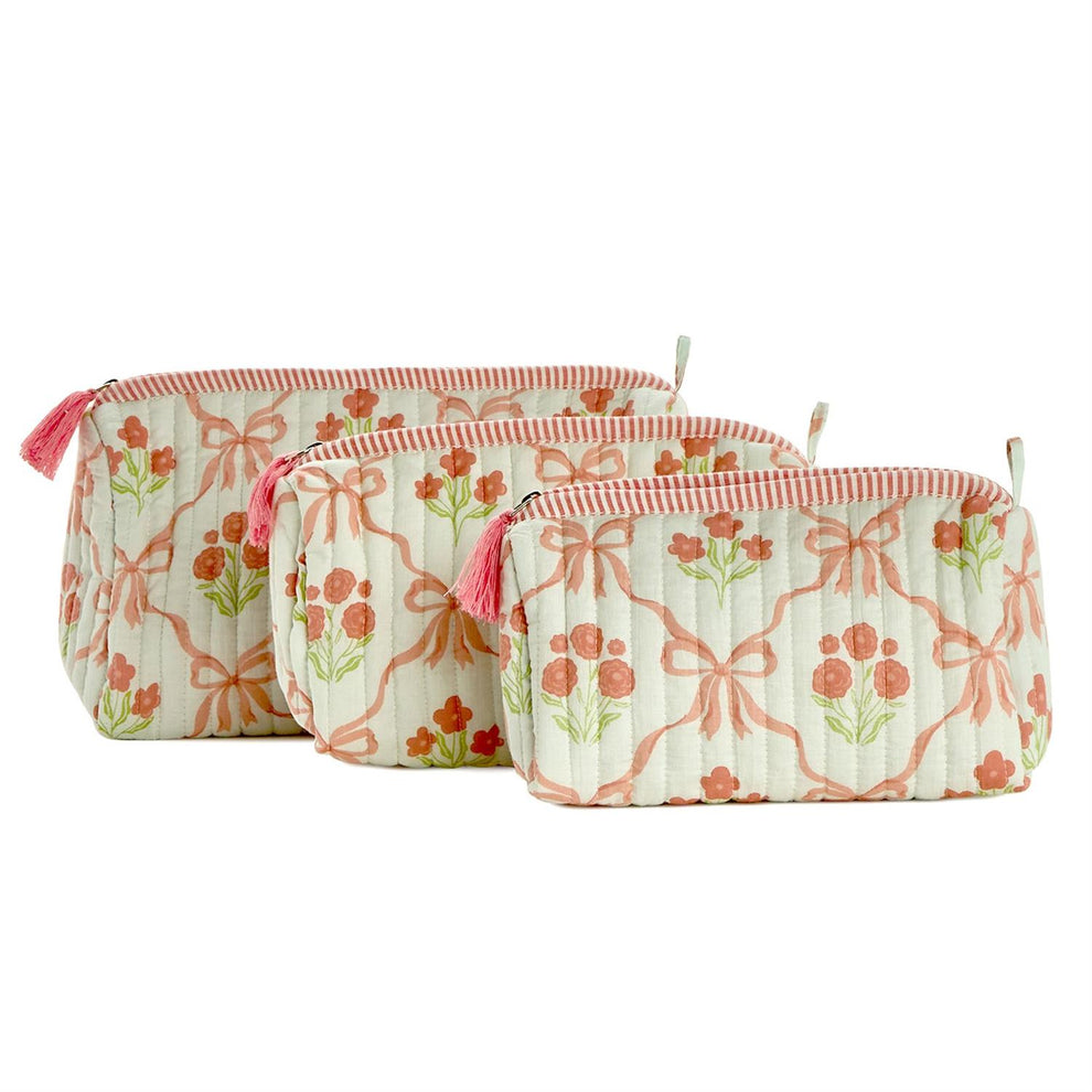 Ribbon Rose Printed Pouch