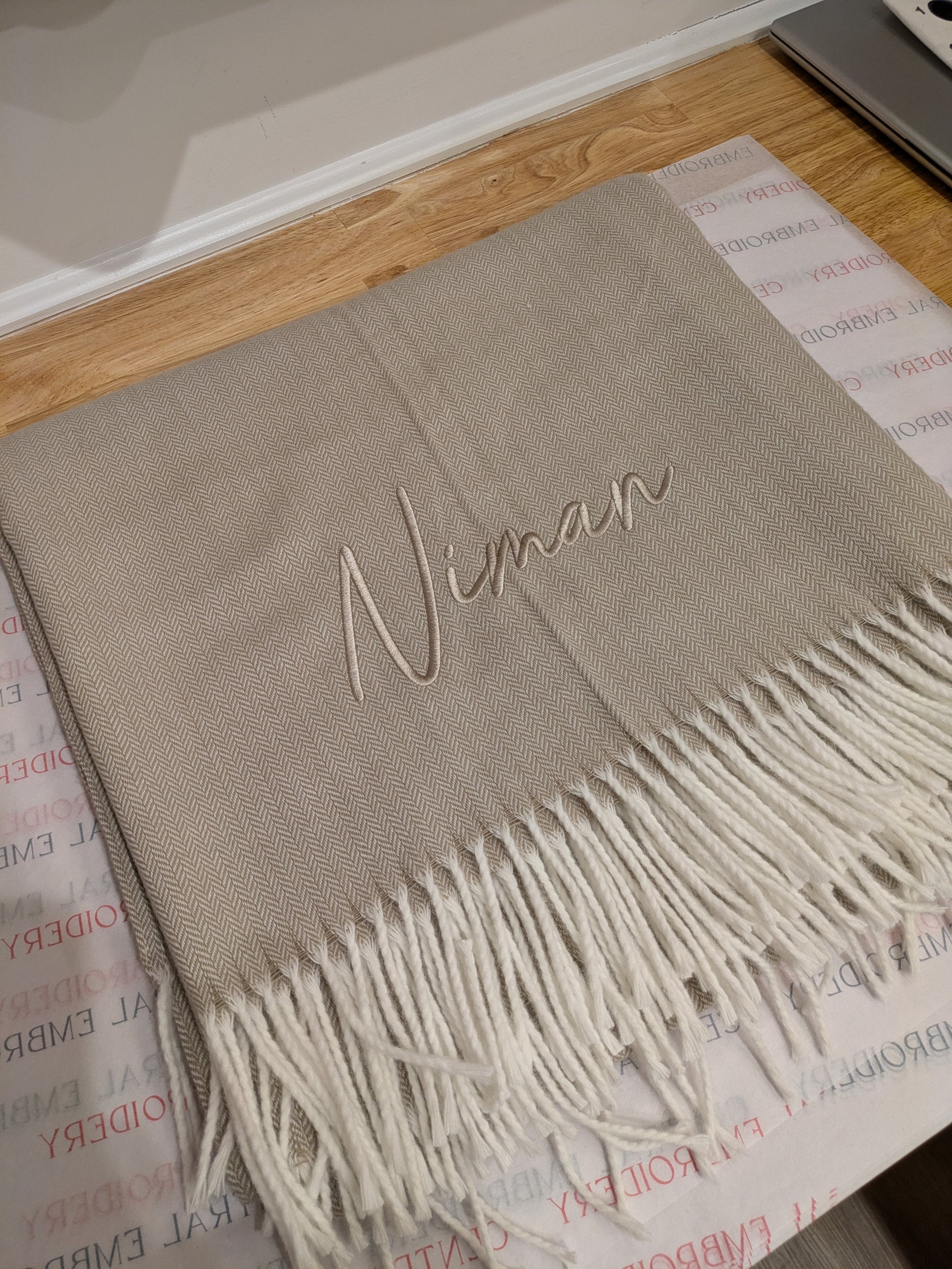 Fringed Herringbone Throw