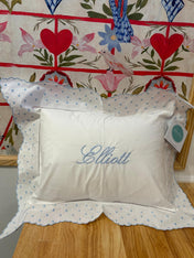 Swiss Dots on Rosepointe Scalloped Border Pillow Shams and Insert