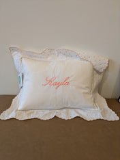 Swiss Dots on Rosepointe Scalloped Border Pillow Shams and Insert