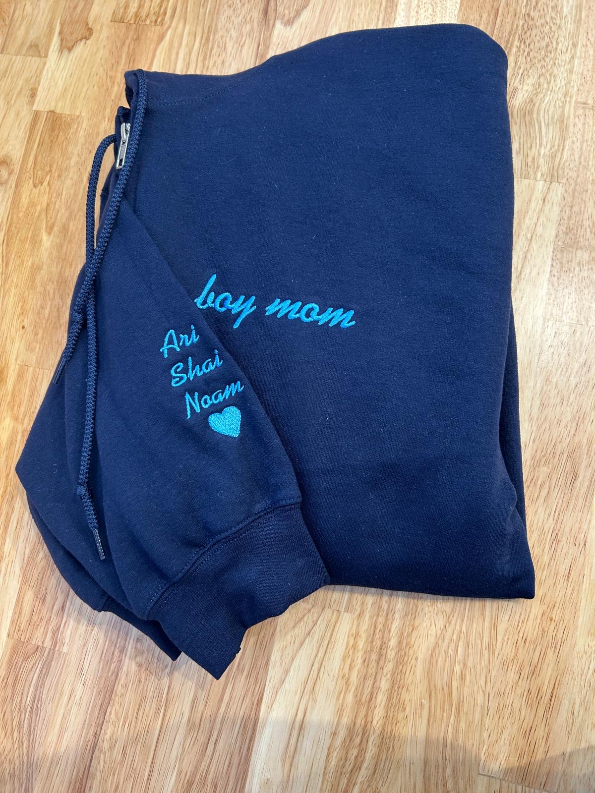 Zip Up Sweatshirt + Embroidery