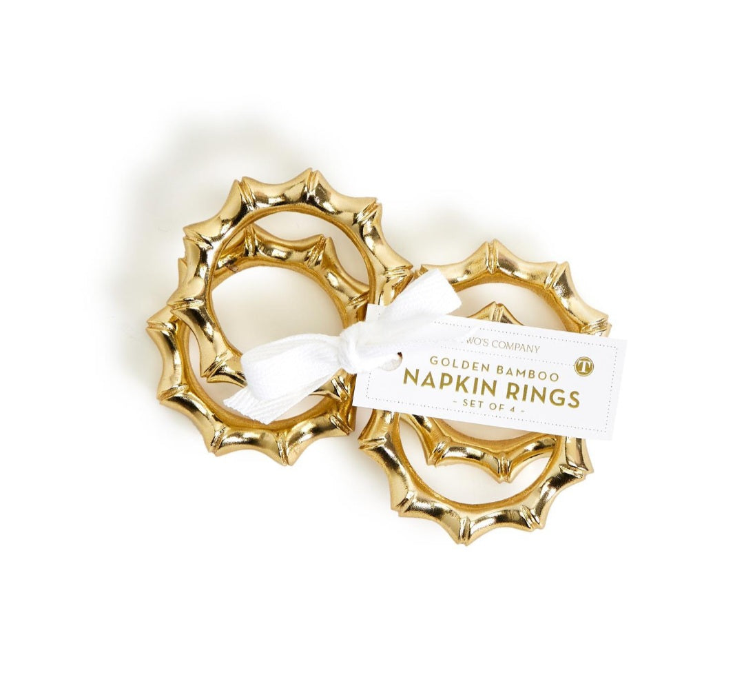 Golden Bamboo Napkin Rings