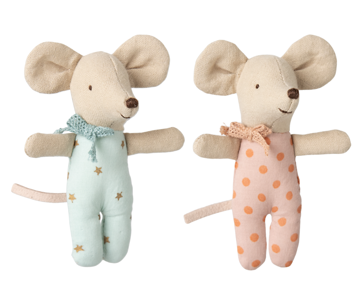 Twin Baby Mice in Matchbox