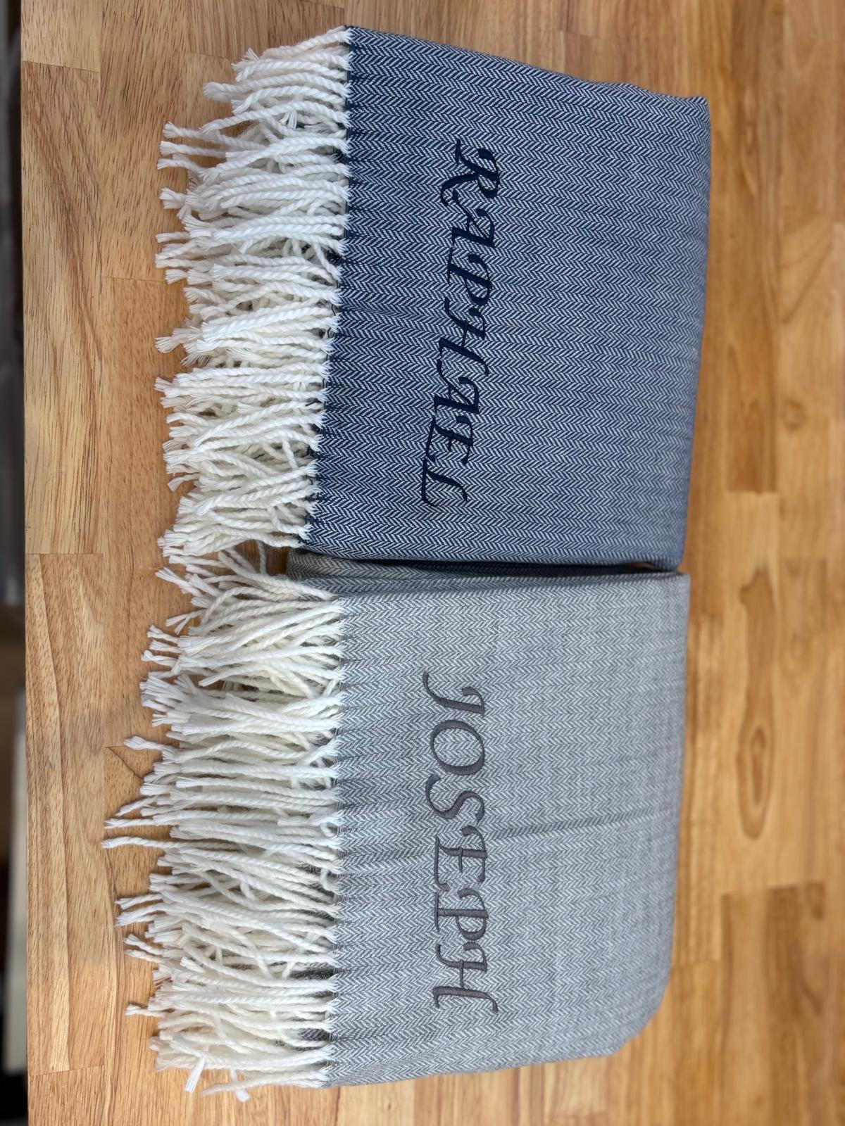 Fringed Herringbone Throw