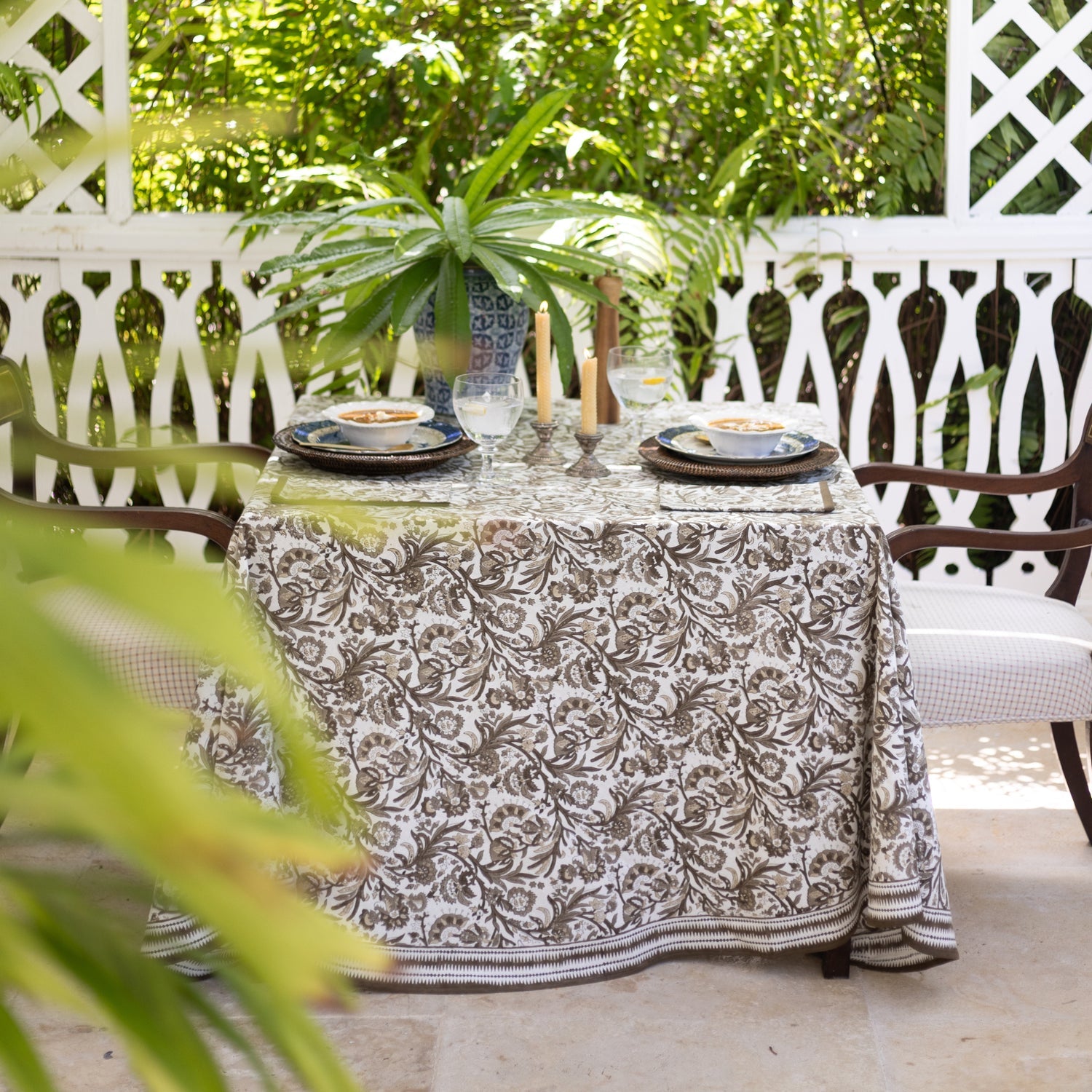 Wildcard and Backgammon Mocha Tablecloth
