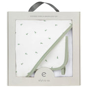 Solid Scalloped Hooded Towel and Washcloth Set