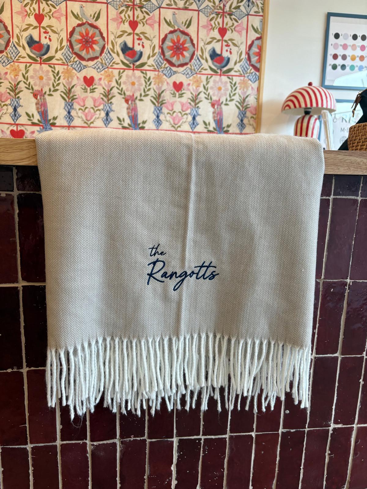 Fringed Herringbone Throw