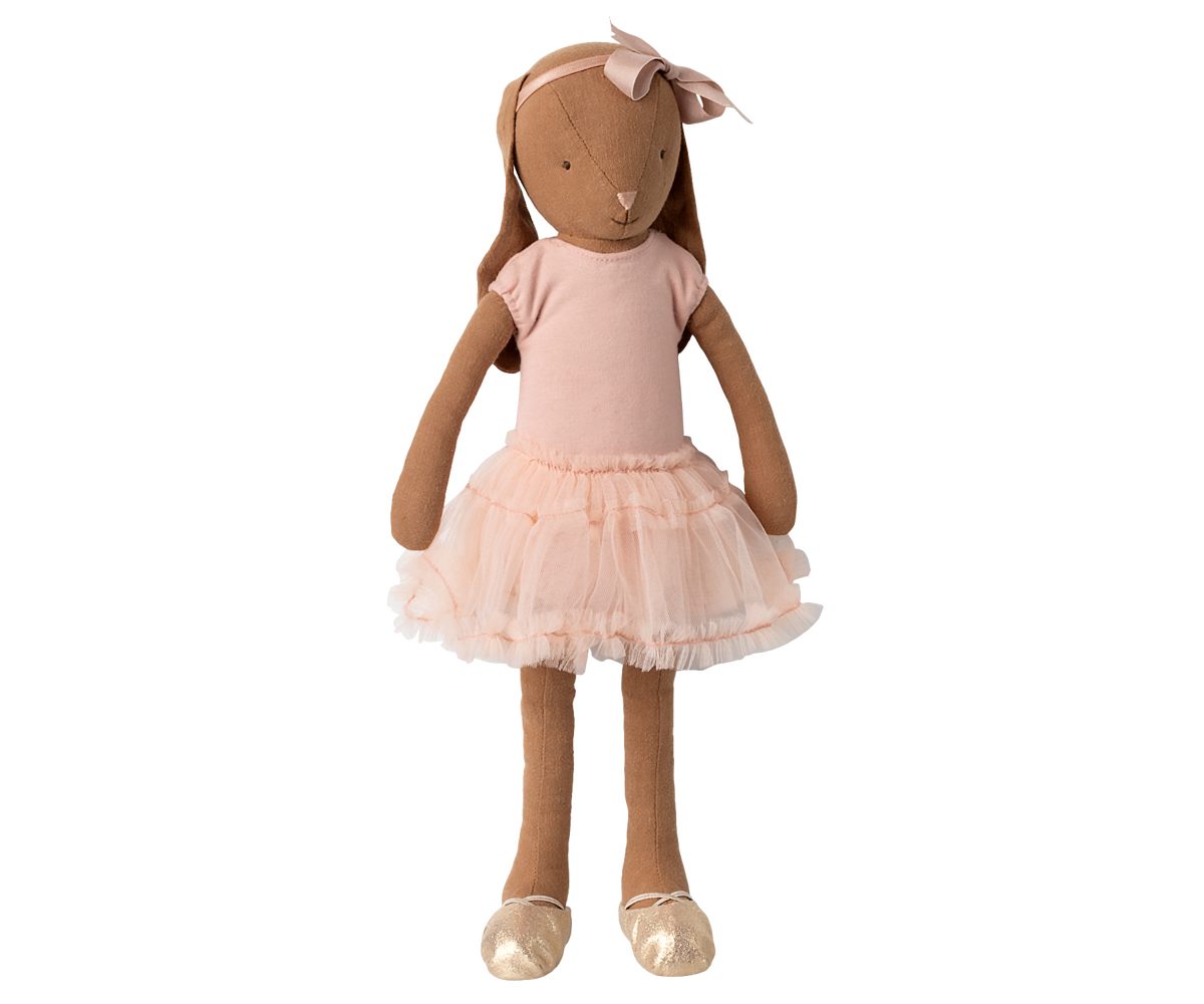 Chocolate Brown Bunny. Ballet Suit and Rose Skirt