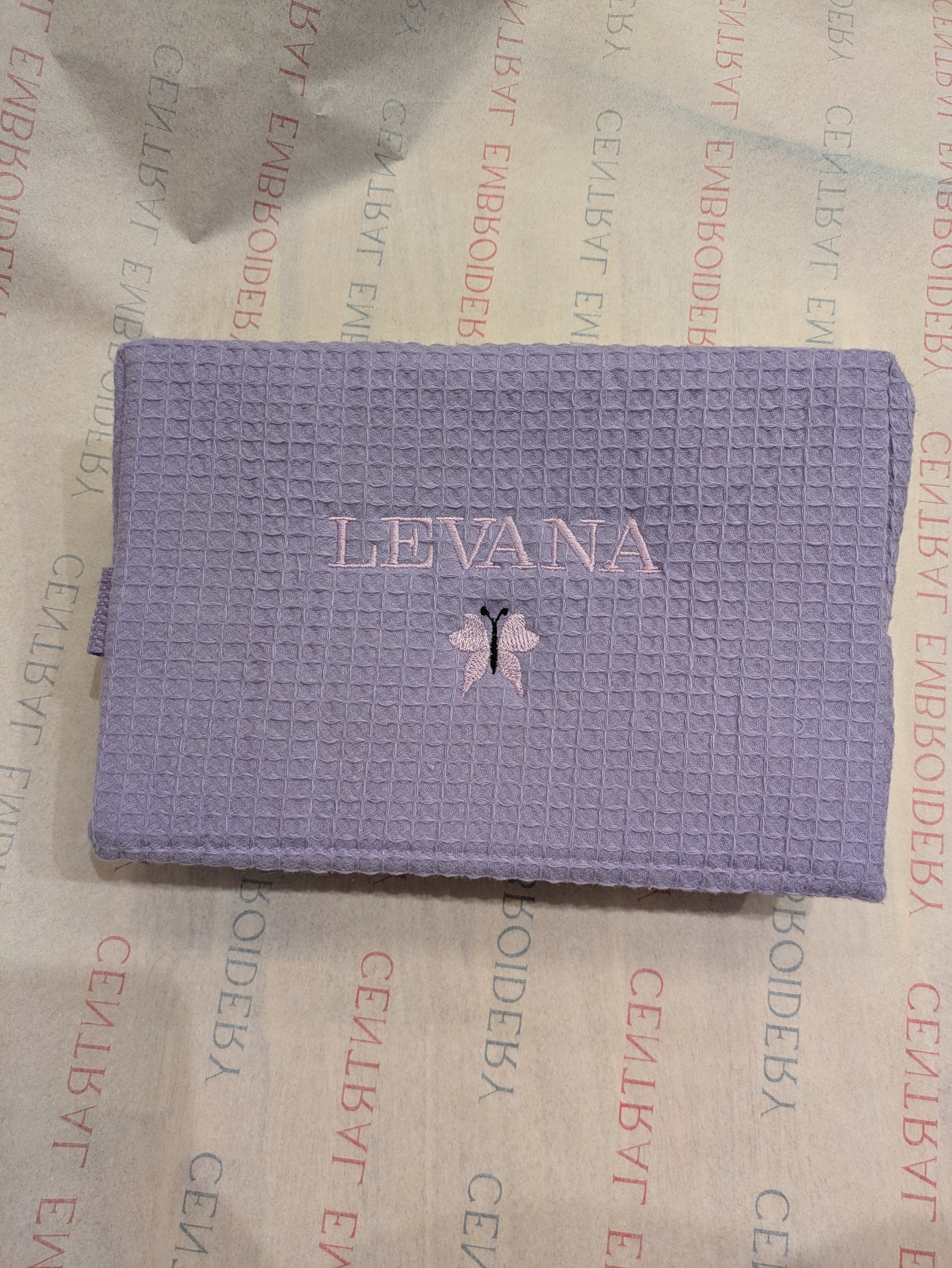 Cotton Waffle Cosmetic Bag, Large