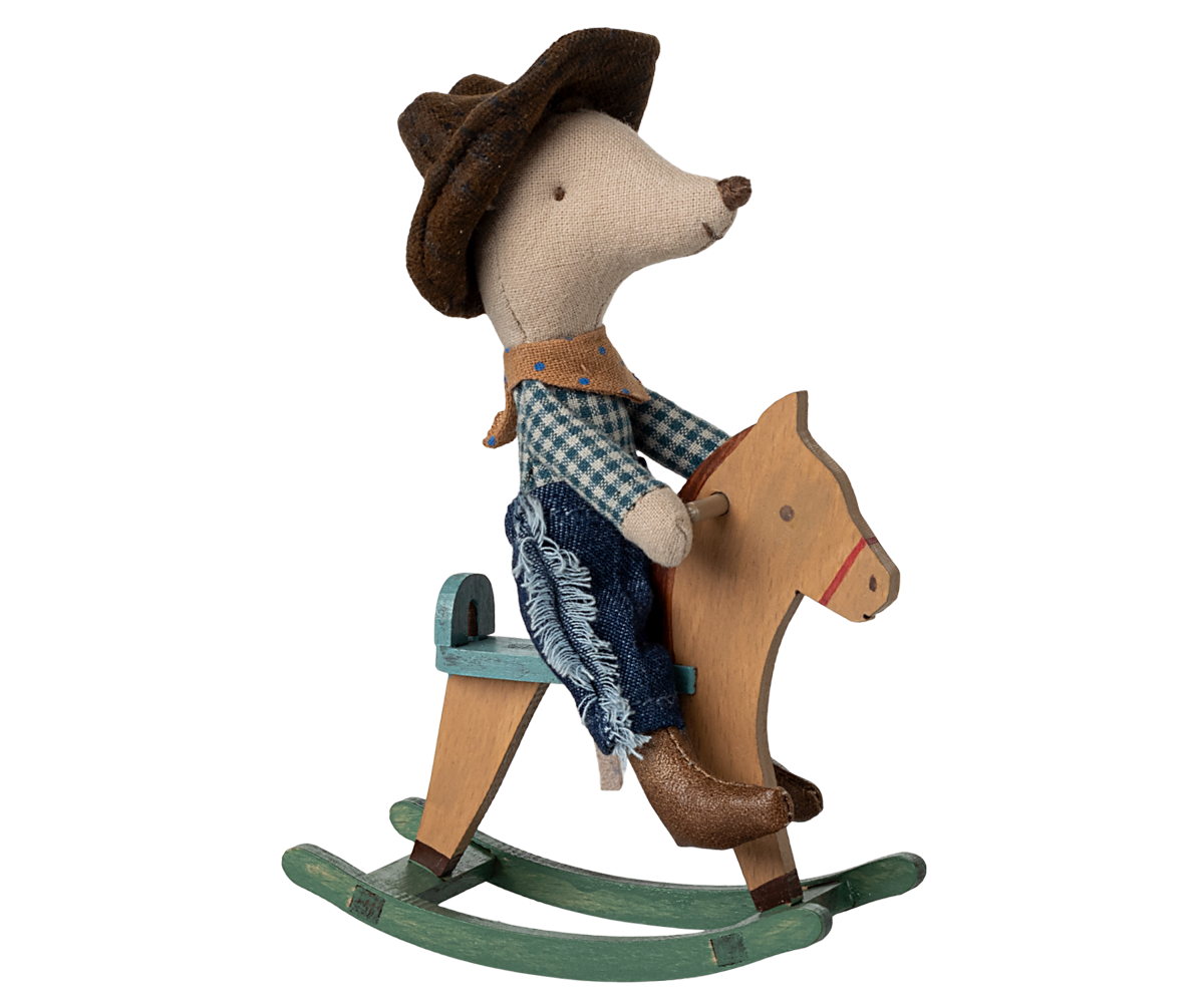 Cowboy Mouse on Rocking Horse