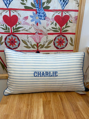 Blue & White Striped Toddler Pillow Case