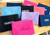 Cotton Waffle Cosmetic Bag, Large