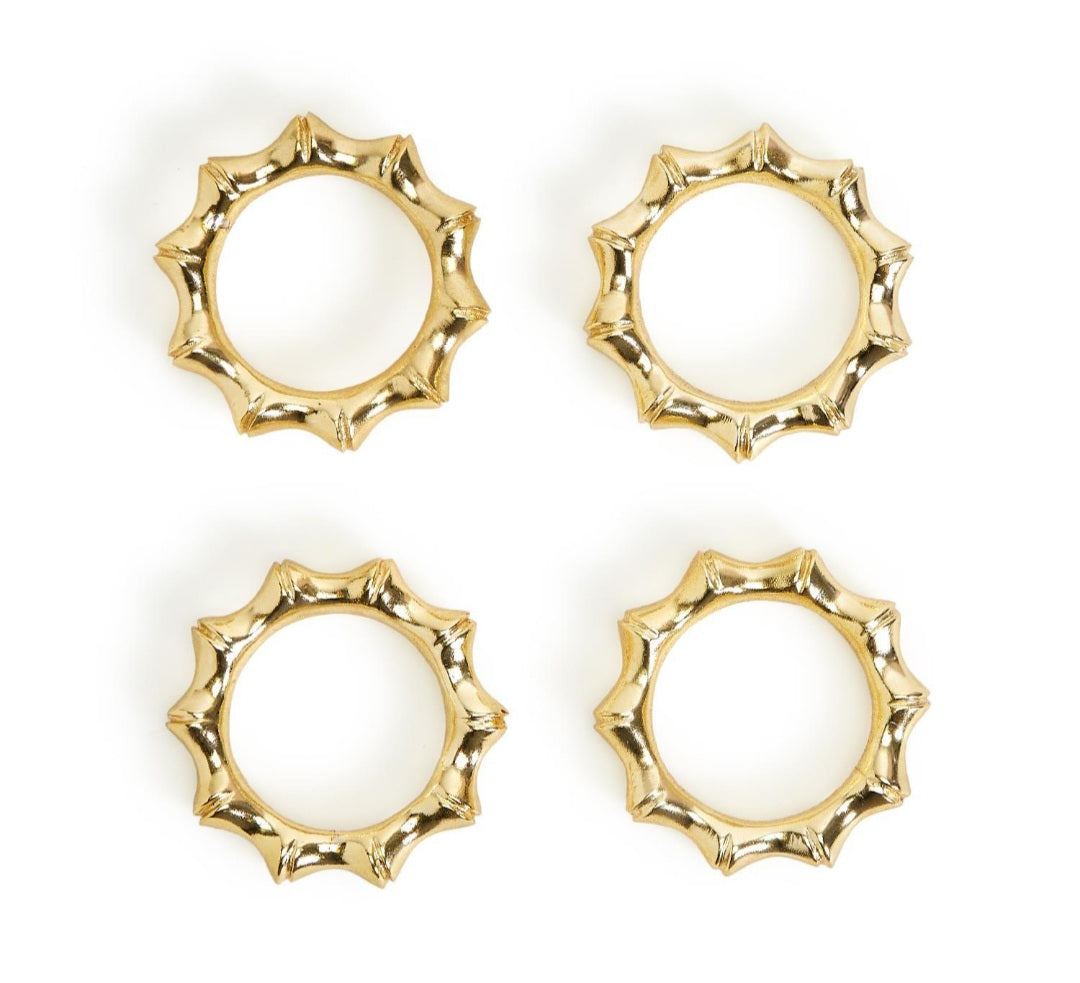 Golden Bamboo Napkin Rings