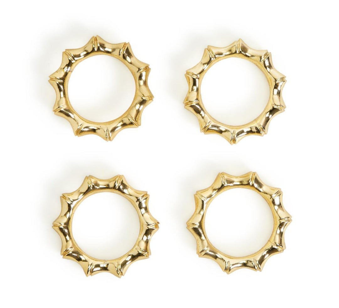 Golden Bamboo Napkin Rings