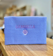 Cotton Waffle Cosmetic Bag, Large