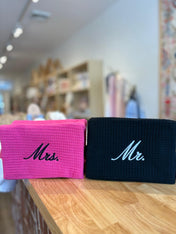 Cotton Waffle Cosmetic Bag, Large