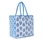 Blue Block Print Tote