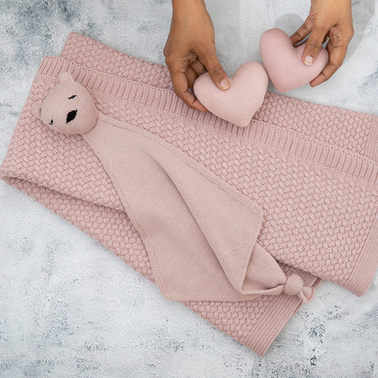 Criss Cross Organic Cotton Baby Blanket and Lovie Set