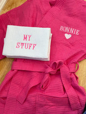 Cotton Waffle Cosmetic Bag, Large