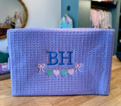 Cotton Waffle Cosmetic Bag, Large